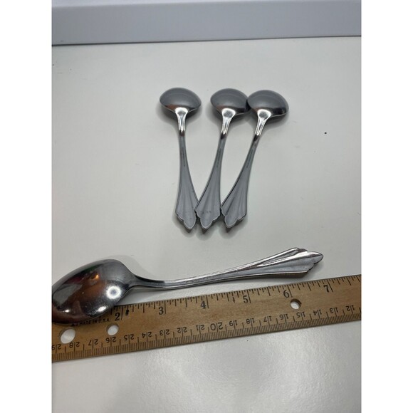4 Reed & Barton SARAJEVO Stainless  Place/Oval Soup Spoons Select Flatware 7 1/8 - Picture 7 of 7